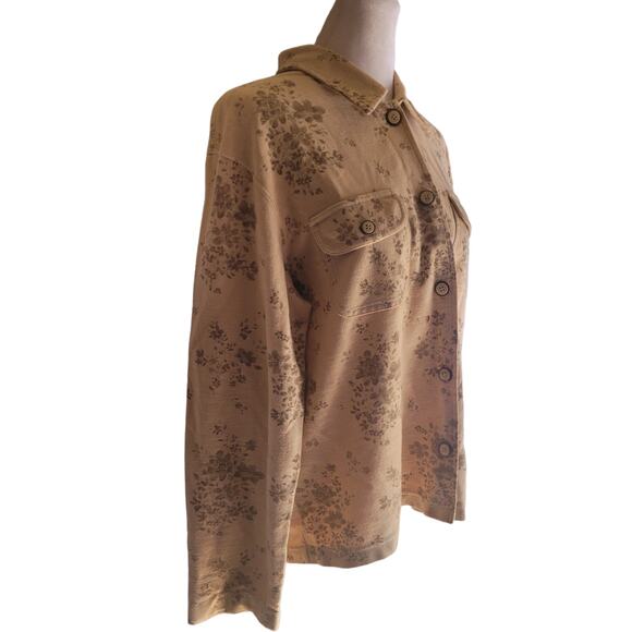 Vntg Liz Claiborne Liz Co Floral Button Down Blouse Cottage Prairie Romantic M - Picture 8 of 9